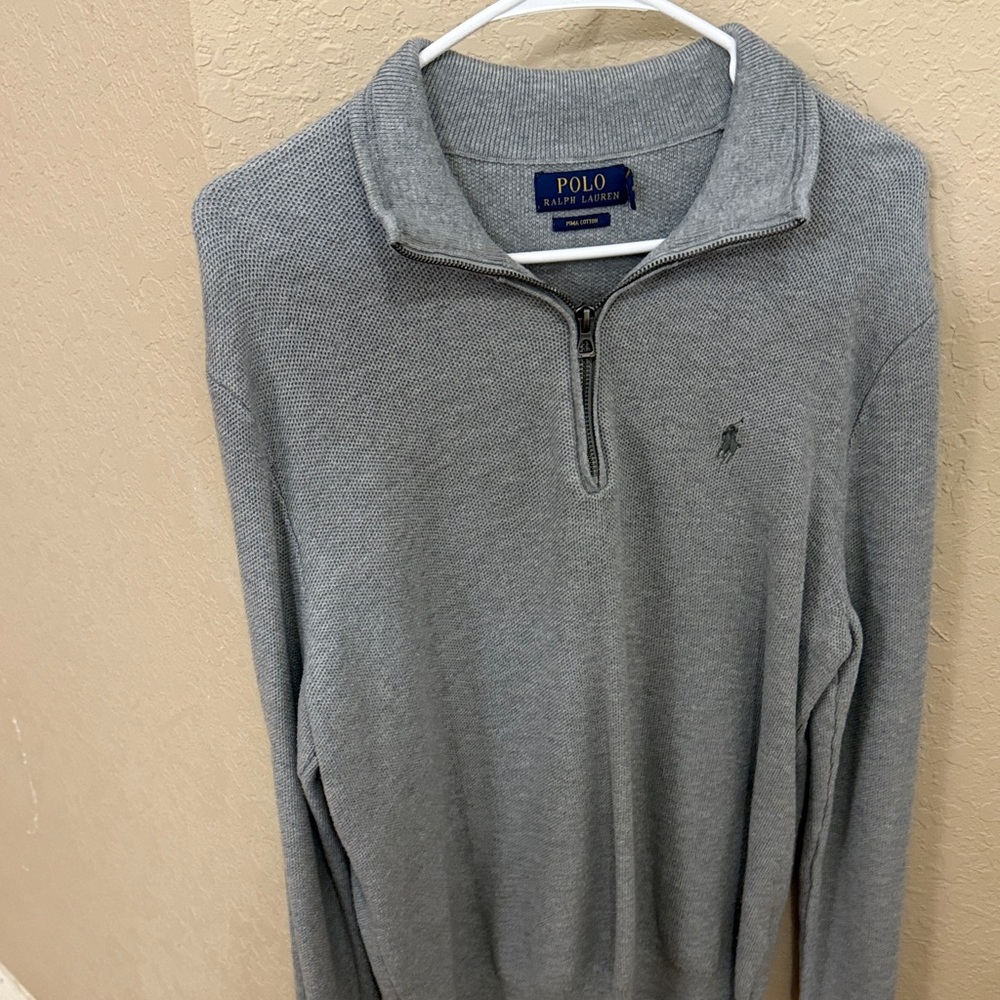 Polo by Ralph Lauren Men's Zip-Up Sweater in Gray